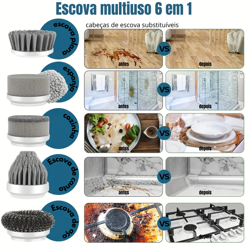 Escova de Limpeza Automática 6 em 1 - PowerClean