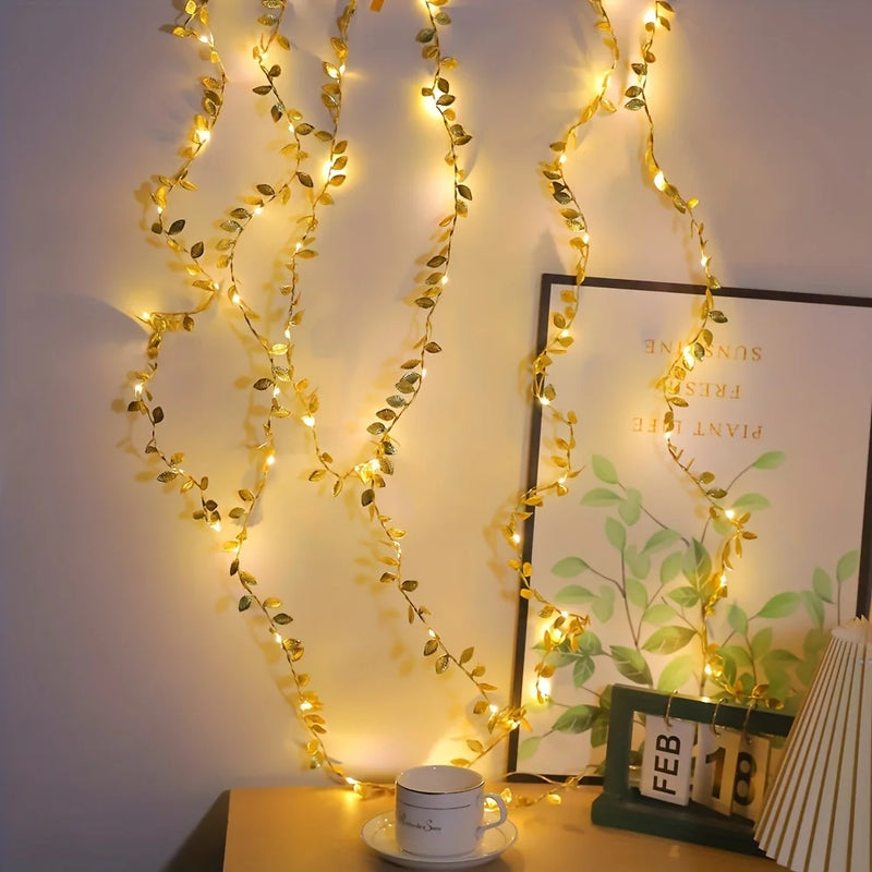 Planta Artificial Folhas de Ouro LuxGlow